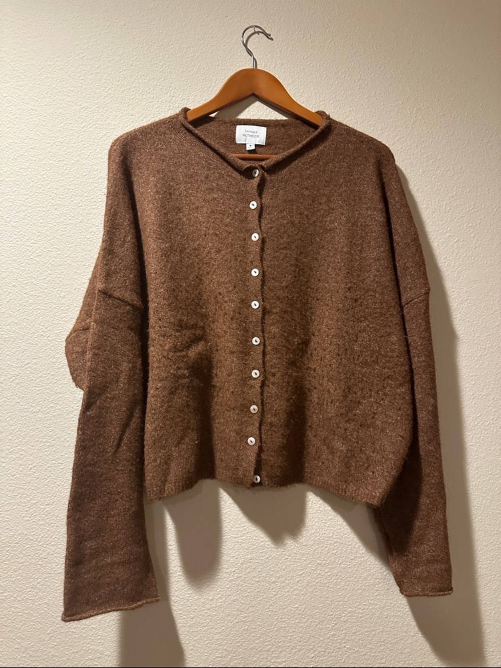 Button-Front Brown Women's Sweater Cardigan bundle